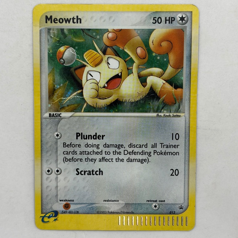 Pokemon Meowth 013 Black Star Promo Holo E-Reader Card 2003 Nintendo TCG